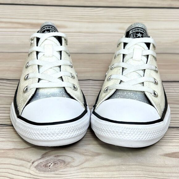 Converse Chuck Taylor All Star Low ‘Winter Glitter’ Youth 3 Junior Girls - White - Picture 5 of 16